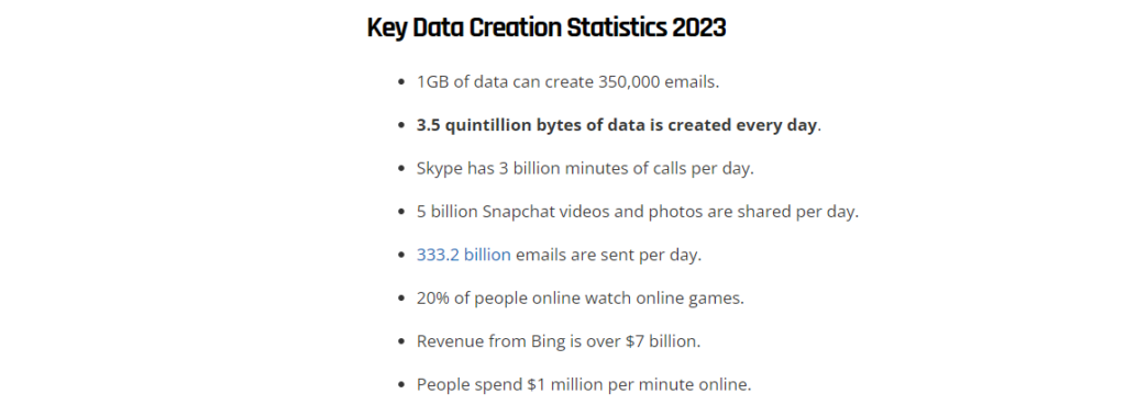 data generation stats